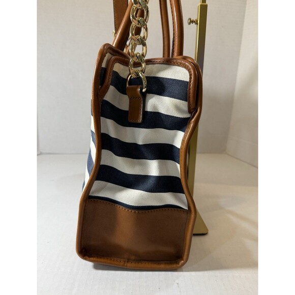 Michael Kors Hamilton Striped Canvas Large Tote Satchel 35S3GHMT3R - Picture 15 of 16